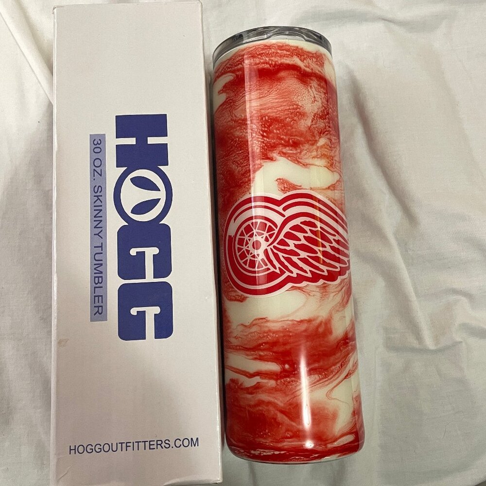 NIB Hogg 30 oz. Stainless Steel Skinny Tumbler Hoggoutfitters Detroit Red Wings